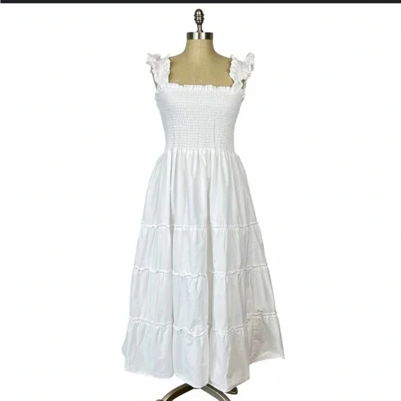 Nwot Philosophy Ivory Ruffled Kids Dress size medium 100% cotton - Picture 2 of 8